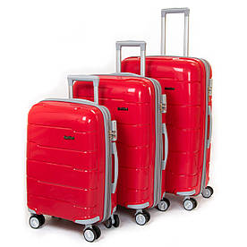 Комплект валіз 3 шт ABS-пластик FASHION 810 red
