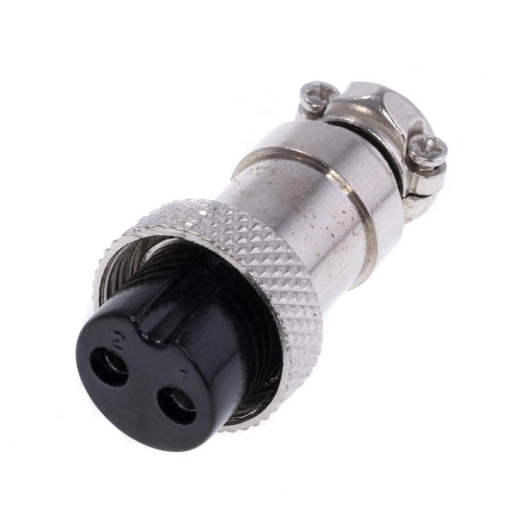 Роз'єм MIC 322 big, "гніздо", під кабель, 2pin, діам.-20мм