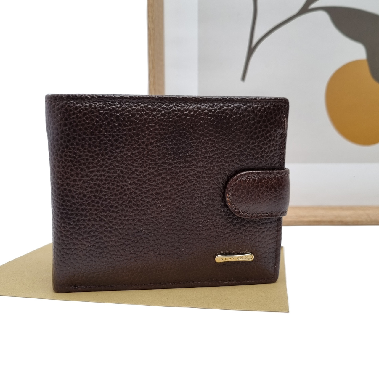Гаманець чоловічий шкіряний коричневий Арт.T120D-H197-BE puce Tailian (5487)