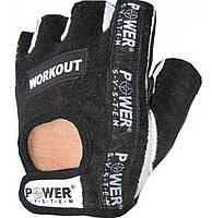 Перчатки для велоспорта, фитнеса WORKOUT без пальцев р. XS, S, M, L, XL черные S