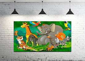 Картина на полотні на стіну для інтер`єру/спальні/прихожої DK Звірята (DKP4560-459) 50х100 см