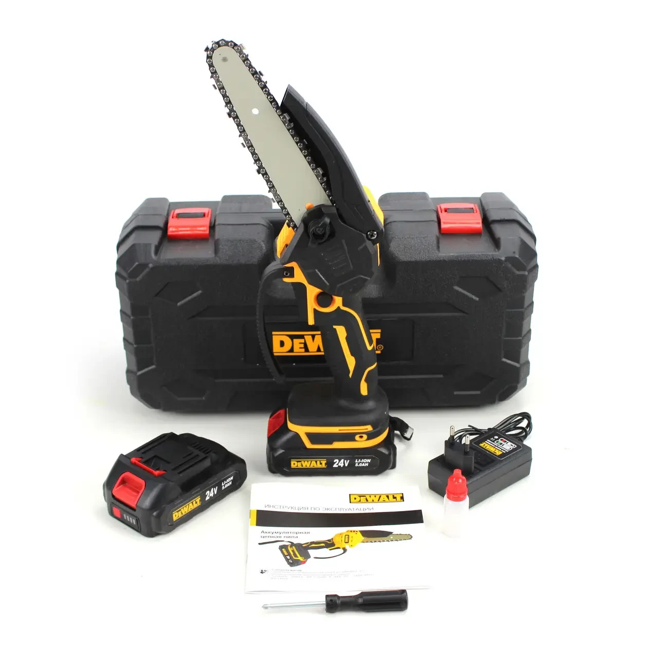 Акумуляторна мініпила DeWalt DCM155N (24V, 5A). АКБ Гілкоріз девольт