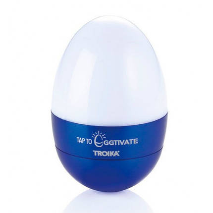 Нічник-світильник Troika Eggtivate, з датчиком вібрації, сталевий, фото 1