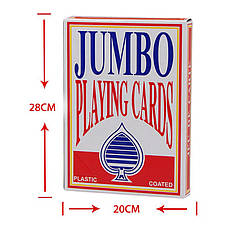 Гральні карти великі Jumbo 28х21 см. Гральні карти збільшеного розміру Jumbo формат А4, фото 3