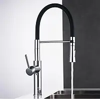 Змішувач кухонний Lamber 23145 з чорним силіконовим виливом