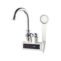 Кран-водонагрівач Zerix ELW22-W 3 kW для душу на стіну зі шлангом і лійкою (ZX4933)