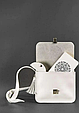 Шкіряні жіночі сумки міські стильні через плече Білі, жіночі сумки з натуральної шкіри модні, фото 6
