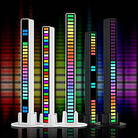 Світлодіодний світильник RGB LED D08-RGB, звукова лампа музичний еквалайзер USB 32 діоди