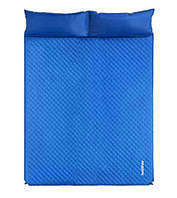 Килимок самонадувальний двомісний з подушкою Naturehike NH18Q010-D, 1850 х 1300 х 25 мм, синій