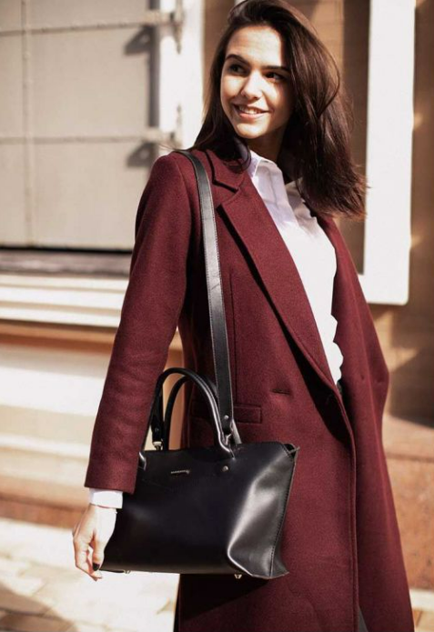 Жіноча сумка класична з натуральної шкіри стильна, сумки через плече жіночі шкіряні якісні Чорний
