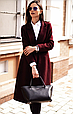 Жіноча сумка класична з натуральної шкіри стильна, сумки через плече жіночі шкіряні якісні Чорний, фото 6