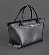Жіноча сумка класична з натуральної шкіри стильна, сумки через плече жіночі шкіряні якісні Чорний, фото 8