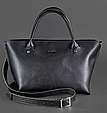 Жіноча сумка класична з натуральної шкіри стильна, сумки через плече жіночі шкіряні якісні Чорний, фото 9