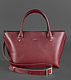 Жіноча сумка класична з натуральної шкіри стильна, сумки через плече жіночі шкіряні якісні Бордо, фото 2