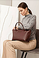 Жіноча сумка класична з натуральної шкіри стильна, сумки через плече жіночі шкіряні якісні Бордо, фото 4