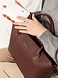 Жіноча сумка класична з натуральної шкіри стильна, сумки через плече жіночі шкіряні якісні Бордо, фото 6