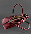 Жіноча сумка класична з натуральної шкіри стильна, сумки через плече жіночі шкіряні якісні Бордо, фото 9