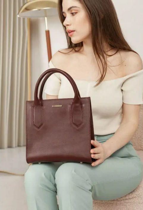 Бордова жіноча шкіряна сумка через плече, модні жіночі сумки з натуральної шкіри класична ділова