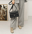 Крута жіноча сумка з натуральної шкіри класична, стильна жіноча сумка шкіряна Чорна, фото 6