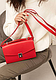 Червона жіноча шкіряна сумка крута з натуральної шкіри класична, стильна жіноча сумка шкіряна, фото 7