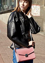 Жіночі сумки з натуральної шкіри крута класична, стильна жіноча сумка шкіряна через плече Рожева