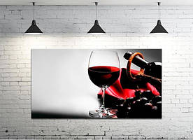 Картина на полотні на стіну для інтер`єру/спальні/прихожої DK Келих вина (DKP4560-O703) 50х100 см