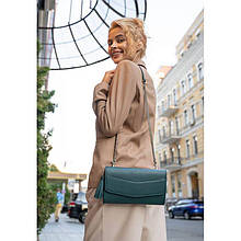 Елегантна зелена сумочка жіноча шкіряна ручна робота, модна дизайнерська дамська сумочка шкіряна