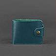Авторські гаманці повністю ручної роботи на кнопці, жіночий шкіряний портмоне гаманець фірмовий Зелений, фото 5