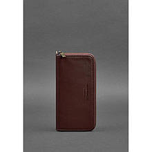 Шкіряний гаманець на блискавці, жіночі гаманці на блискавці шкіра ручної роботи Бордові