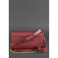 Кожаная женская сумочка ручной работы Бордовая, модная дизайнерская дамская сумочка кожаная кроссбоди поясная