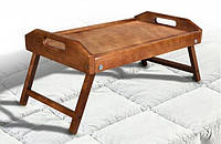 Столик мини деревянный для завтрака в постели без рисунка, подставка в кровать Дерево ТМ Микс Мебель
