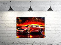 Картина на холсте на стену для интерьера/спальни/офиса DK Огненное авто (DKP4560-M801)