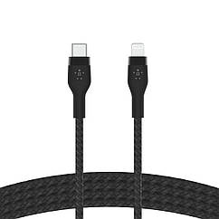 Belkin Кабель USB-С - Lightning BRAIDED SILICONE 1m Black