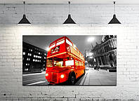 Картина на холсте на стену для интерьера/спальни/офиса DK Лондонский автобус 50х100 см (DKP50100-g358)