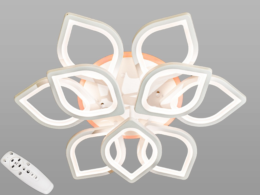 Светодиодная люстра с диммером и разноцветной подсветкой 8073/6+3WH LED ...