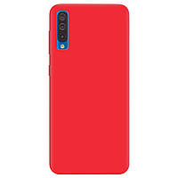 Бампер (чохол) для телефону зі своїм принтом Samsung A50 матовий (червоний) soft touch