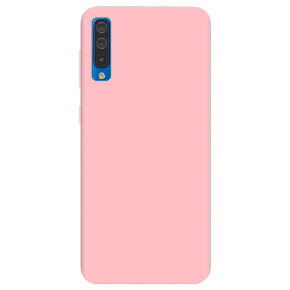 Бампер силіконовий для бездротової зарядки з картинкою на телефон Samsung Galaxy A50 | матовий (рожевий)