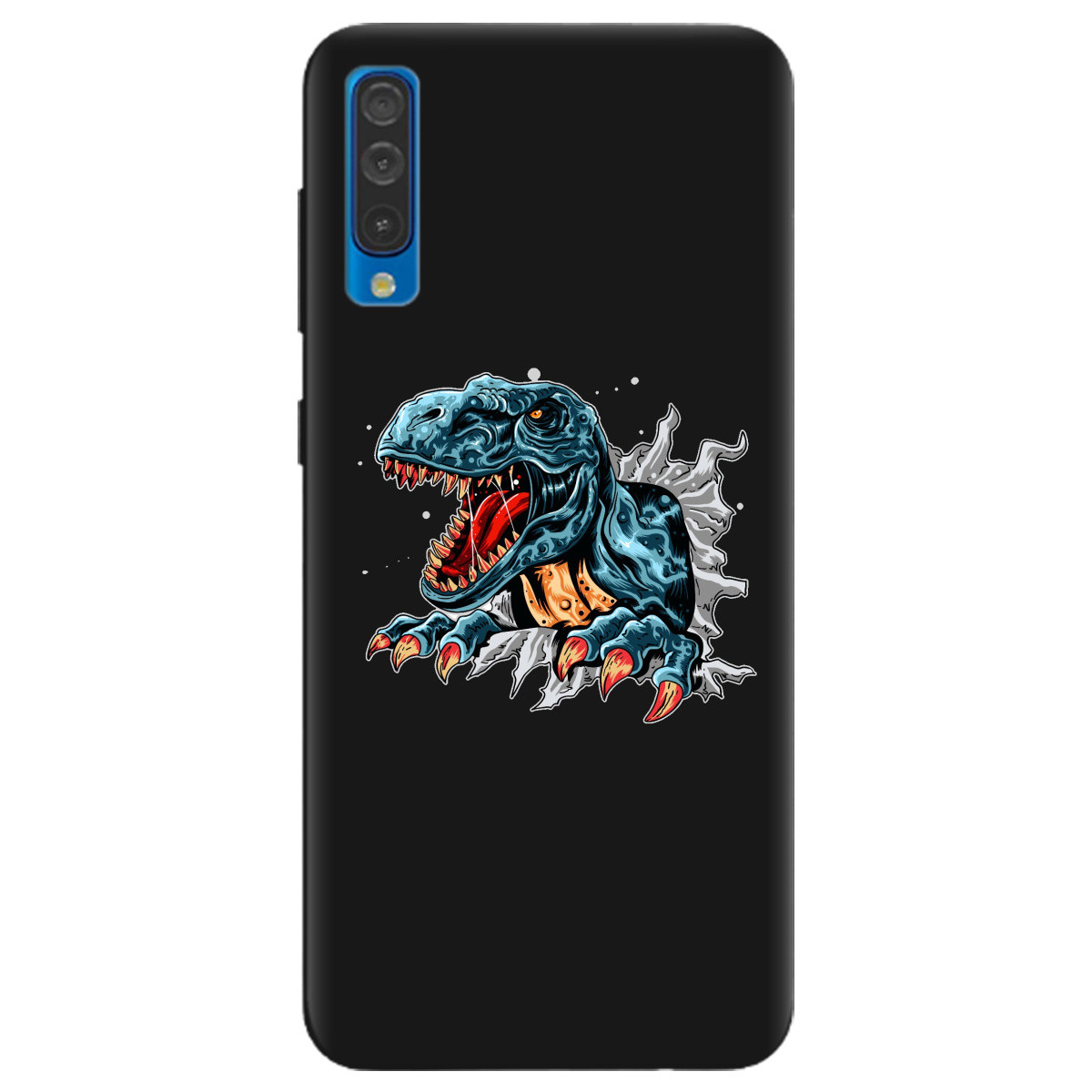 Оригінальний бампер із силікону з малюнком на смартфон Samsung Galaxy A30s | матовий (чорний) "Rex"