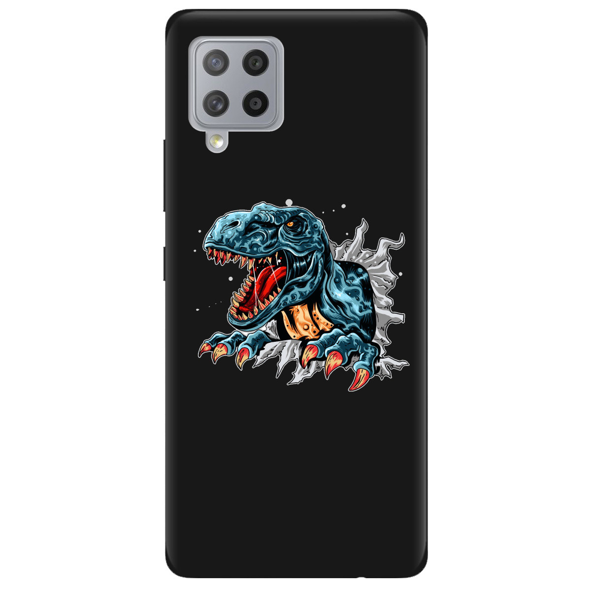 Чохол (бампер) з оригінальним принтом на телефон Samsung A42 | матовий (чорний) "Rex"