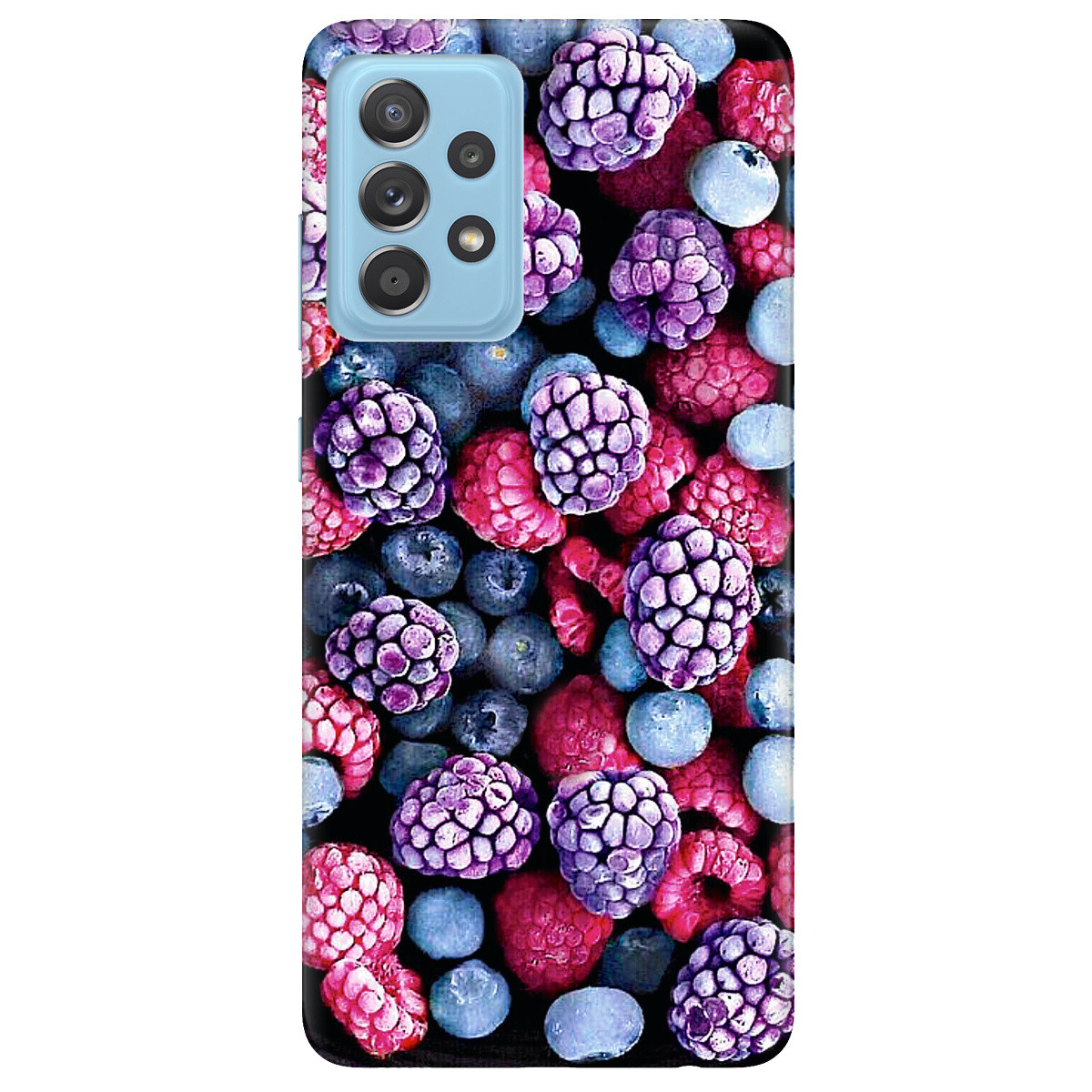 Захисний силіконовий бампер з принтом на телефон Samsung Galaxy A52 | для дівчат | "Frosty berry", фото 1