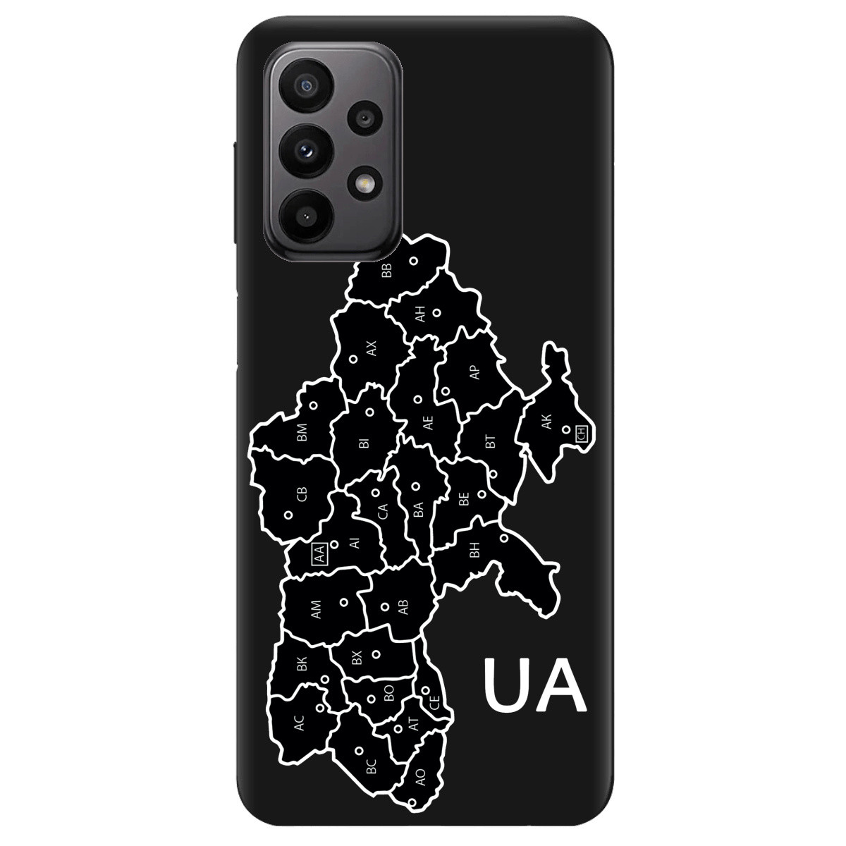 Красивий чохол із силікону з картинкою на смартфон Samsung A23 (4G) | матовий (чорний) RU