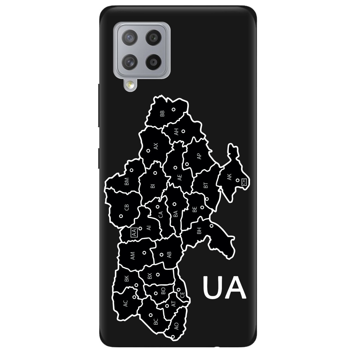 Красивий силіконовий чохол із принтом на телефон Samsung A42 | матовий (чорний) RU