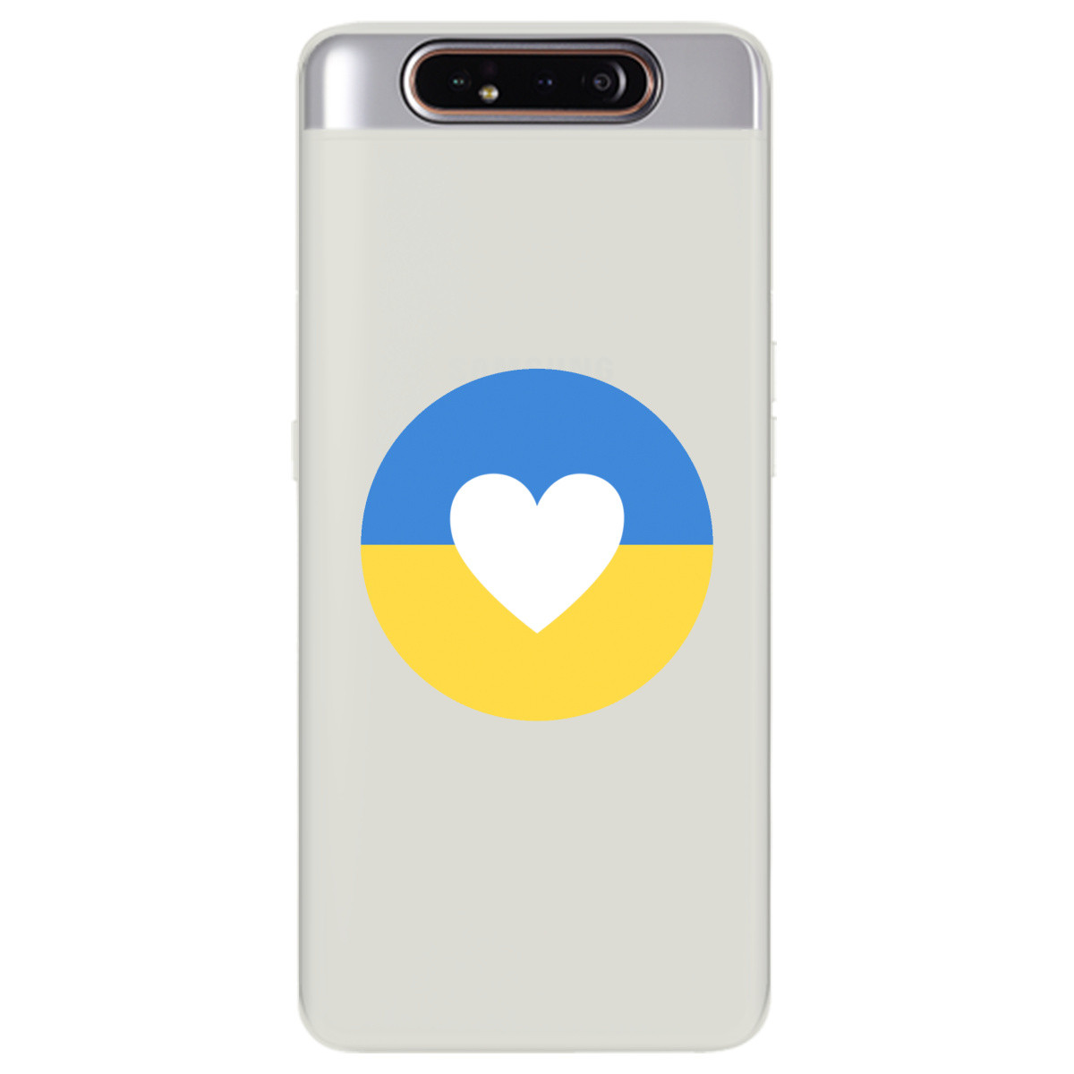 Оригінальний силіконовий бампер із малюнком на смартфон Samsung A80 | матовий | soft touch "Улюблена Україна", фото 1