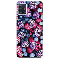 Гарний бампер із силікону з малюнком для телефону Samsung Galaxy A71 | "Frosty berry"