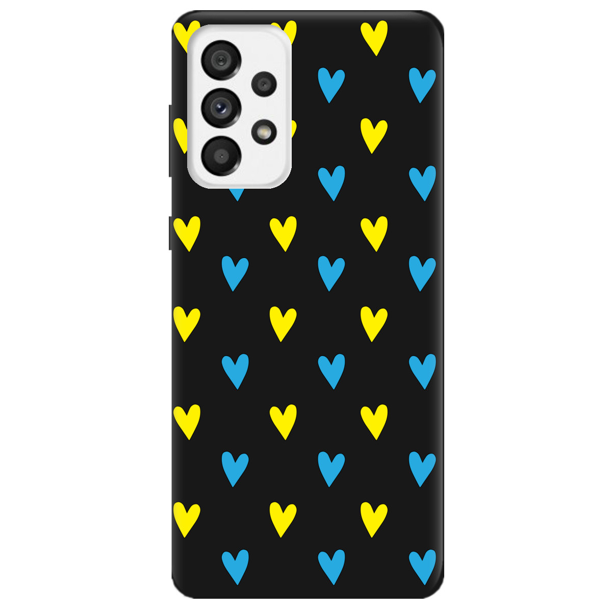 Бампер силіконовий (чохол) для смартфона з малюнком Samsung A73 | матовий (чорний) soft touch "Сердечко", фото 1
