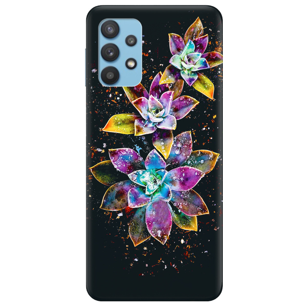 Гарний силіконовий чохол (бампер) з зображенням Samsung Galaxy A32 (4G) | для дівчат | "Magical flowers"