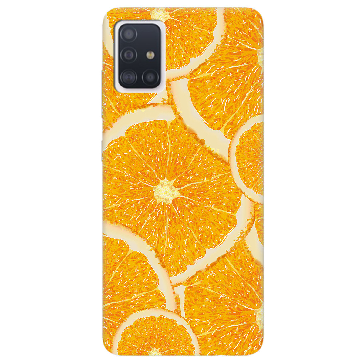 Гарний силіконовий бампер із принтом на смартфон Samsung A71 | (жовтого кольору) "Orange"