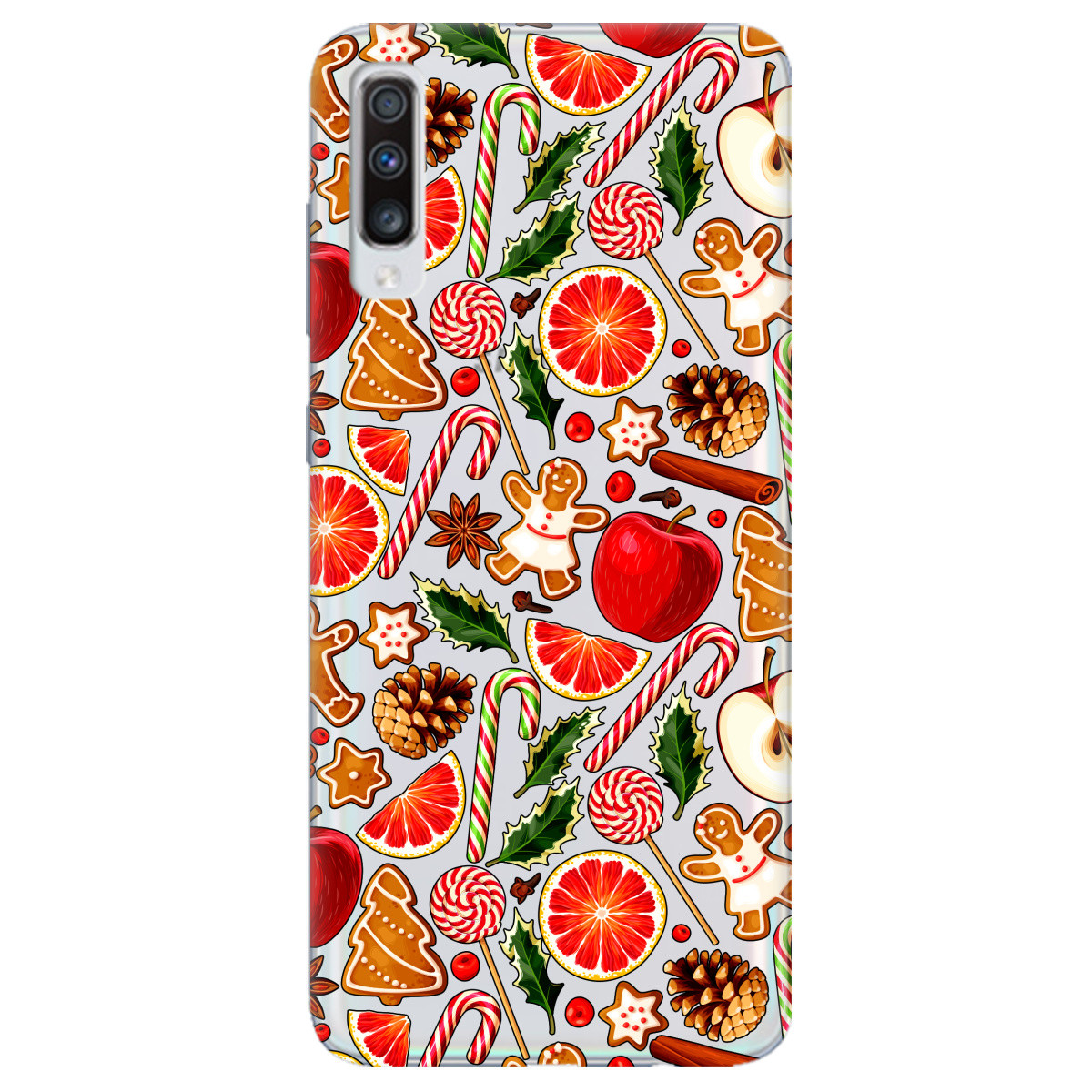 Захисний чохол силіконовий з малюнком для смартфона Samsung Galaxy A70 | "Christmas spices"