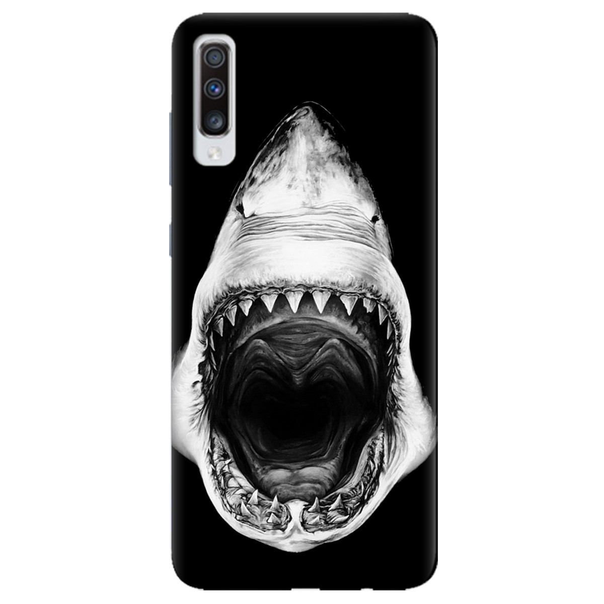 Оригінальний силіконовий чохол із малюнком для смартфона Samsung Galaxy A70 | "Dark shark"