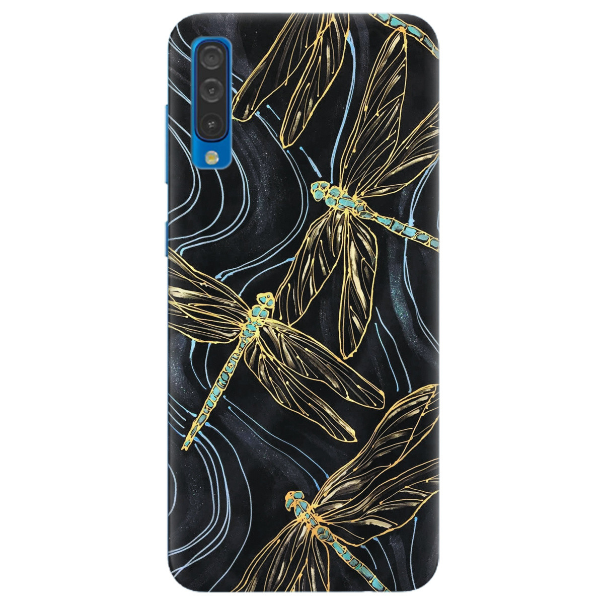 Силіконова накладка (бампер) з малюнком для телефону Samsung Galaxy A50 | "Dragonfly"